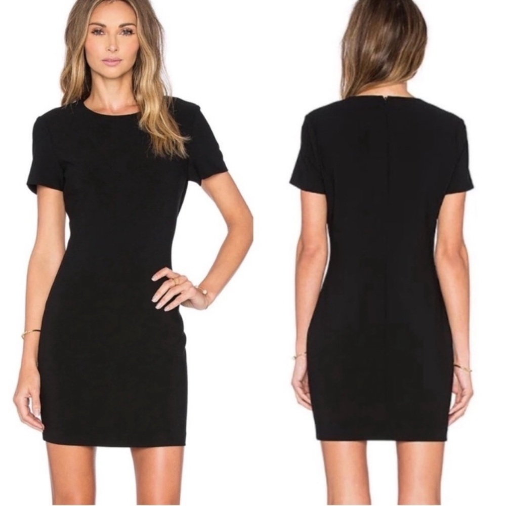 LIKELY Manhattan Sheath Dress Mini Black Short Sleeve LBD Classic Career Size 6